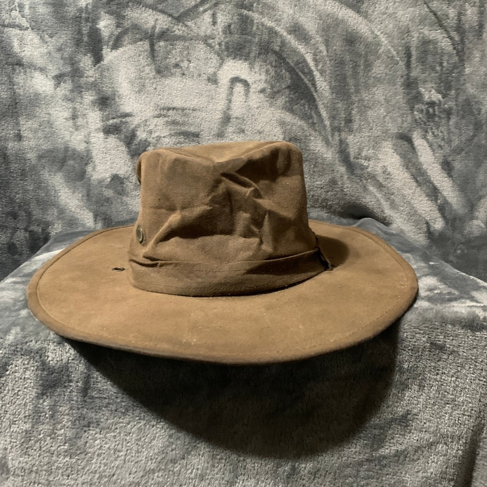 Dorfman Pacific Hat Mens M Chinook Brown Outback Weathered Cotton Safari Rugged